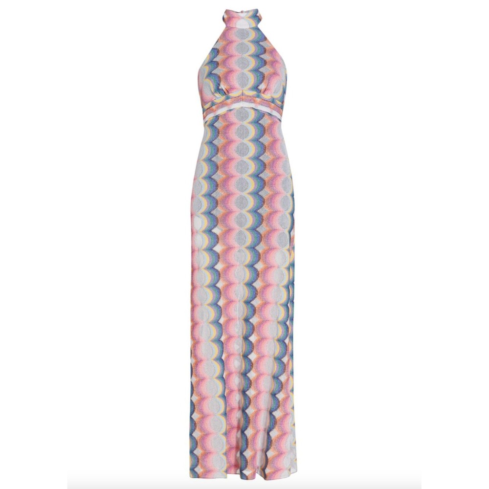 Ramy Brook Isaac Geometric Knit Maxi Dress in Multi Color sz 2